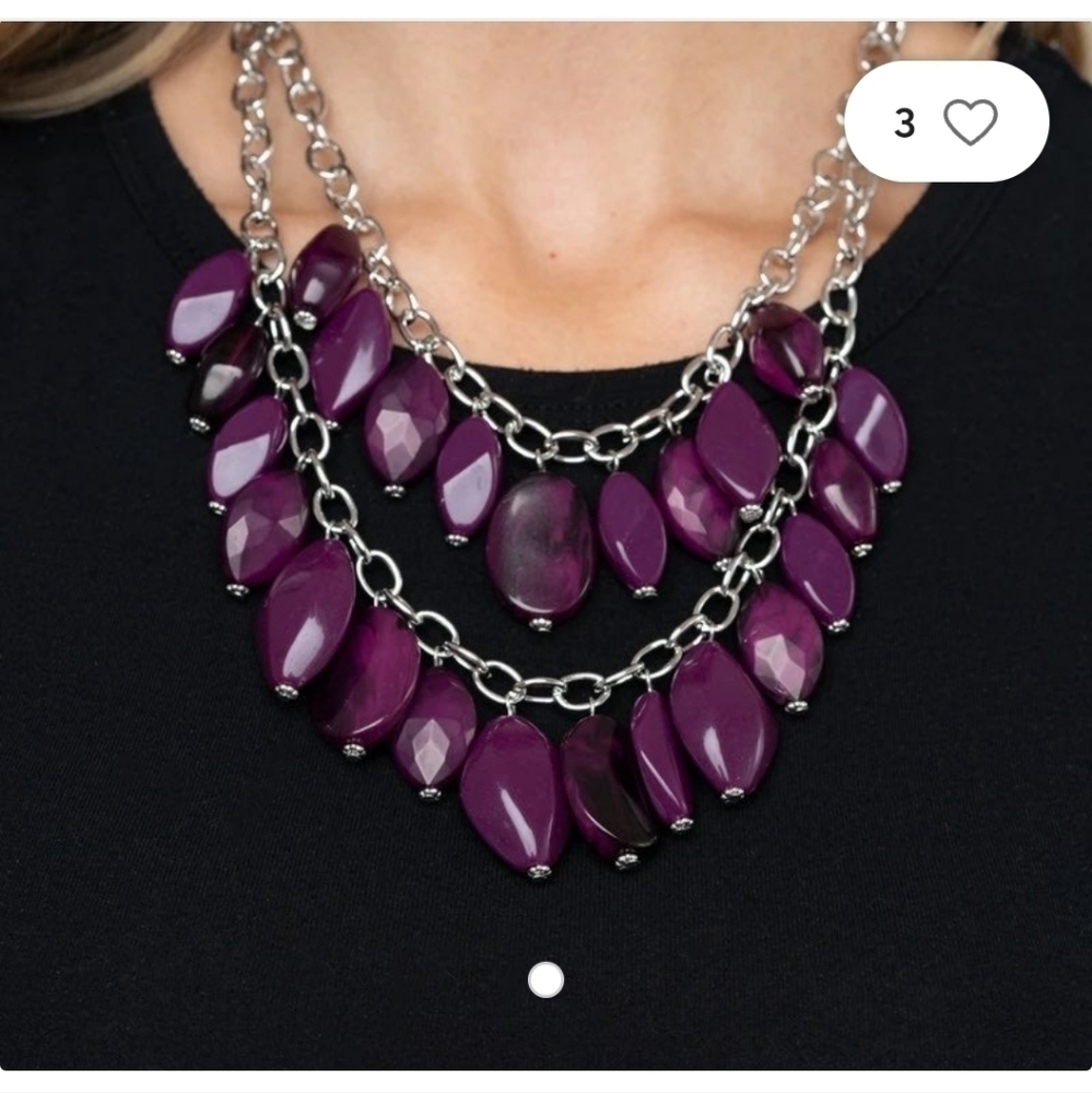 Paparazzi Palm Beach beauty purple necklPaparazzi